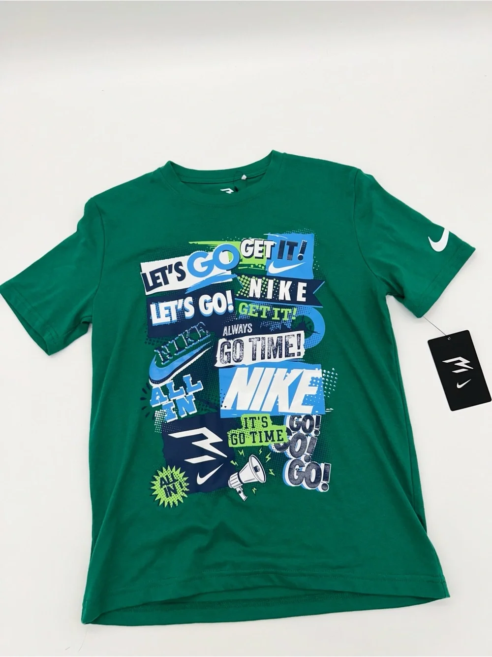 3 Brand Nike Boys Size 12(10-11yrs) Green T-Shirt